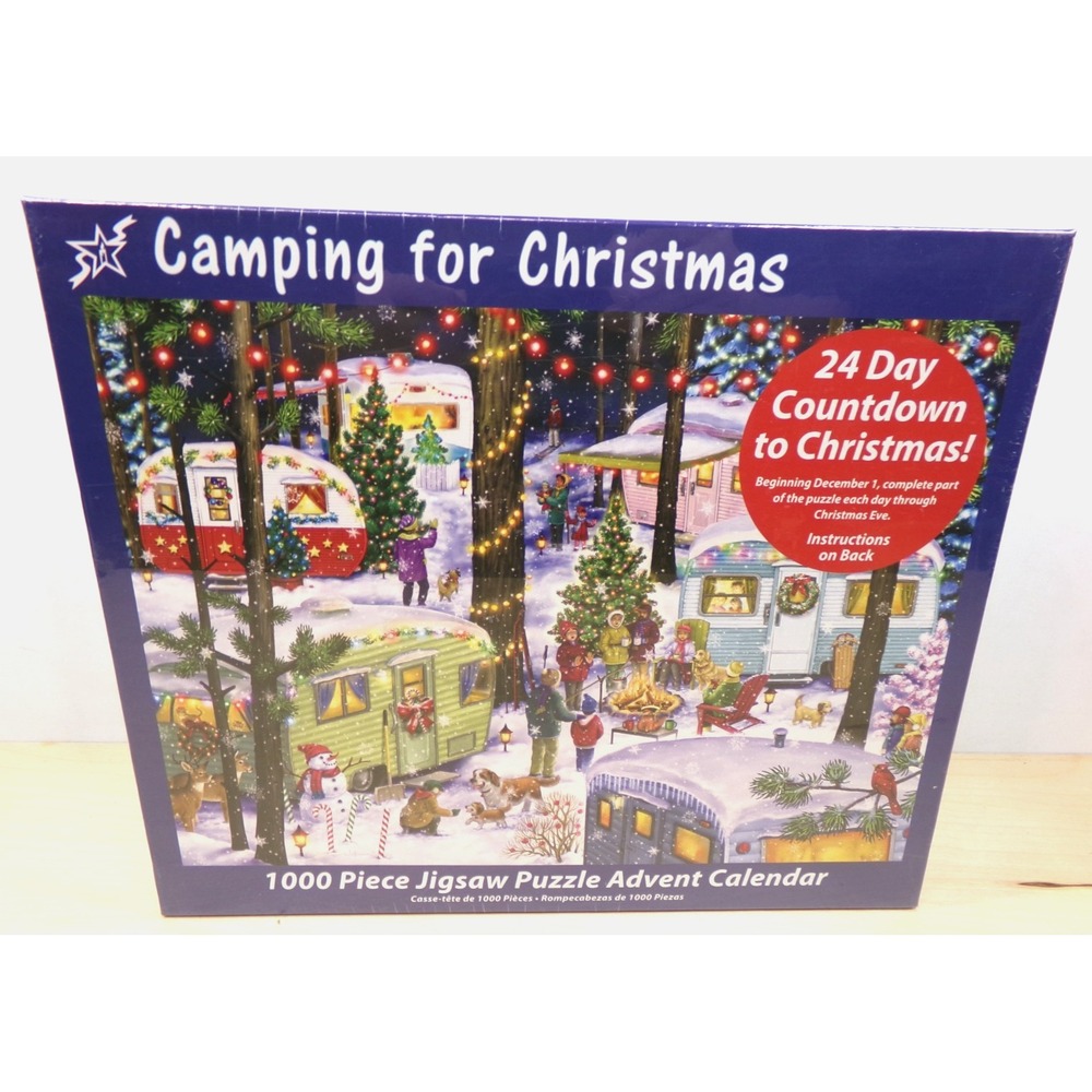 Vermont Christmas Co 1000 Pc Jigsaw Puzzle Advent Calendar Camping for Christmas